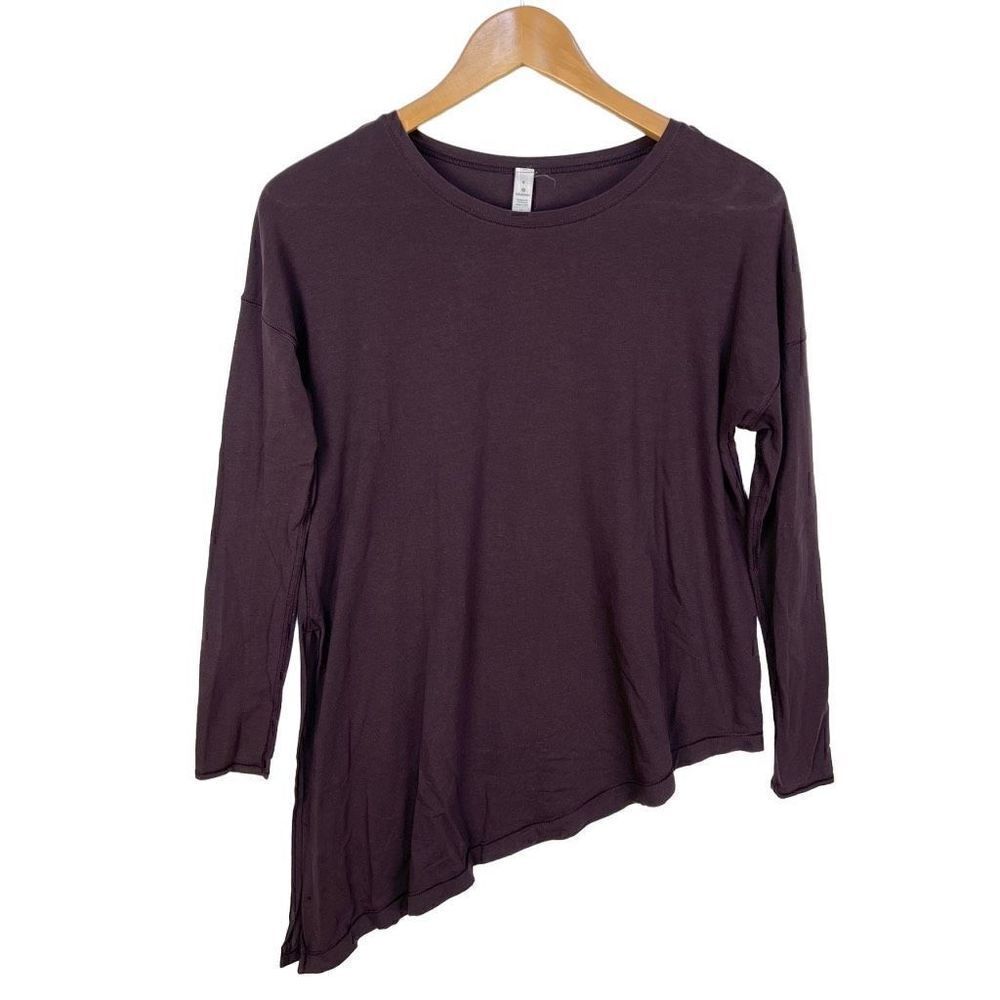 Lululemon Long Sleeve Shirt Asymmetrical Hem Dark Purple Top women’s size 4